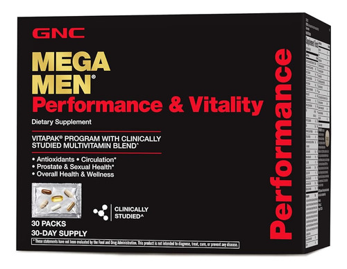 Gnc Mega Men Performance And Vitality Vitapak Program, Cápsu