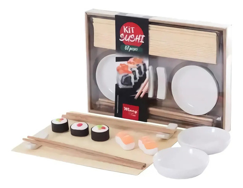 Kit Sushi Tigela Hashi Comida Japonesa Jantar Completo 6 Pçs