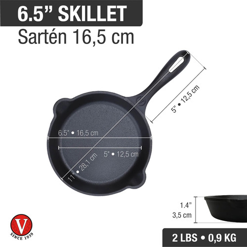 Set Sarten 16cm+ Grill + Olla Cooker Hierro Fundido Victoria