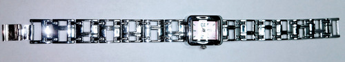 Reloj De Pulso Para Dama Rectangular Plata