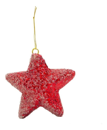 Estrela Furta Cor Pendente Decoração Enfeite De Natal 12 Cm Cor Vermelha