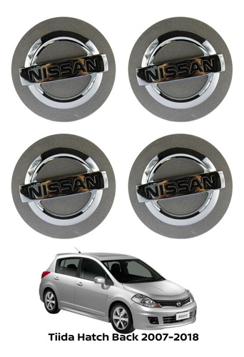 Tapón Rines De Lujo 4pz Tiida Hatchback 2008 Nissan