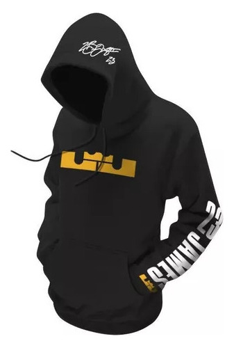 Sudadera Hoodie Lebron James Negra Basquetbol Nuevo Diseño