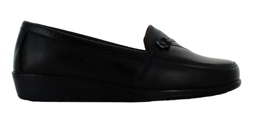 Anro Mocasin Liso Piel Negro Mujer 49277