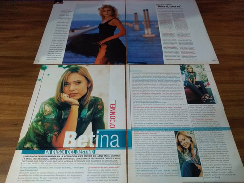 (at054) Betina O'connell * Clippings Revista 4 Pgs (Usado)