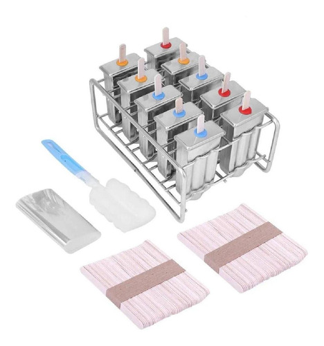 10 Moldes De Acero Inoxidable Para Helados, Helados, Paletas