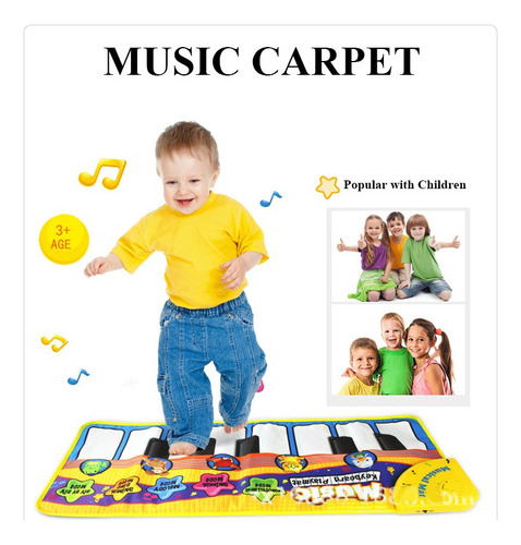 Alfombra De Gateo Con Juego De Música Piano Electrónico Bebé