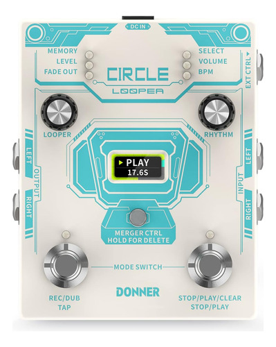 Donner Circle Looper Pedal, Pedal De Guitarra Estéreo
