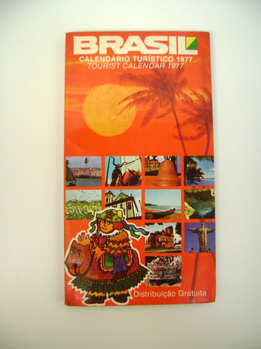 Brasil Calendario Turistico 1977 Portugues Ingles Rio Boedo