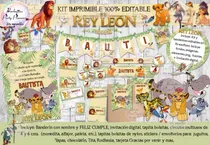 Comprar Kit Imprimible Candy Bar El Rey Leon 100% Editable