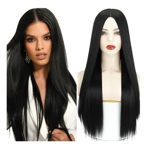 Peruca Lace Wig Lisa Fibra Futura Natural 70cm P/pranchar 