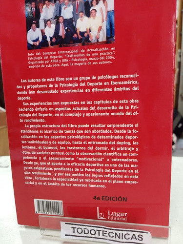 Imagen 2 de 3 de Alto Rendimiento . Psicologia Y Deporte - Roffe -LG
