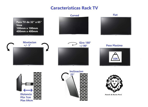 Rack Extensible Para Tv Doble Brazo / Envíos / Instalación