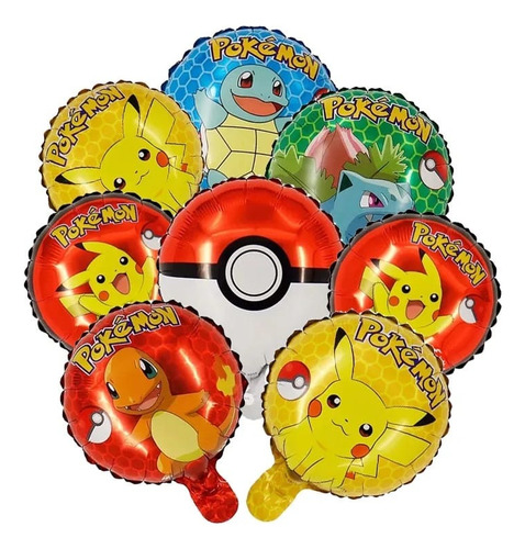 25 Globos Pokemon Pokebola 10 Pulgadas Souvenir 