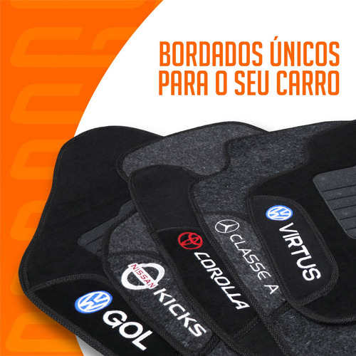 Jogo Tapetes Carpete Duster 16 A 18 Grafite 5 Peças Com Logo
