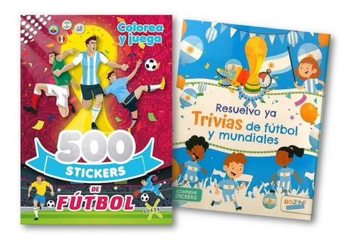 * 2 Libros 500 Stickers De Futbol + Trivias De Mundiales *