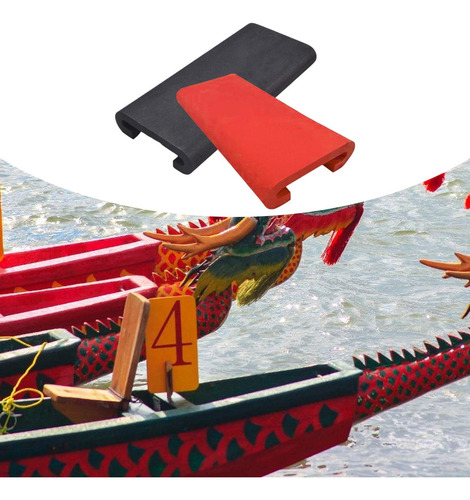 2 Piezas Eva Dragon Boat Boat Almohadilla Remo De Rojo Negro