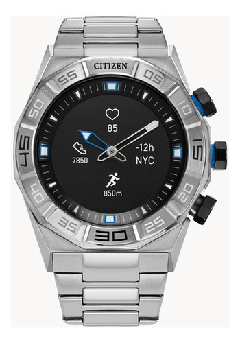 Reloj Citizen Cz Smart Jx1001-51e Hombre Color de la correa Plateado Color del bisel Plateado Color del fondo Negro