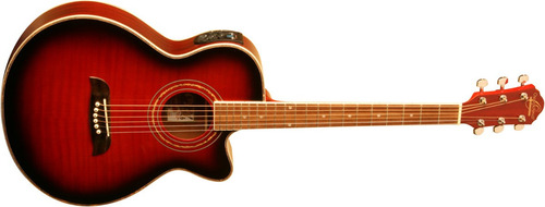 Guitarra Electroacústica Concierto Oscar Schmidt Og10cef Trd Color Flame Trans Red Orientación De La Mano Derecha