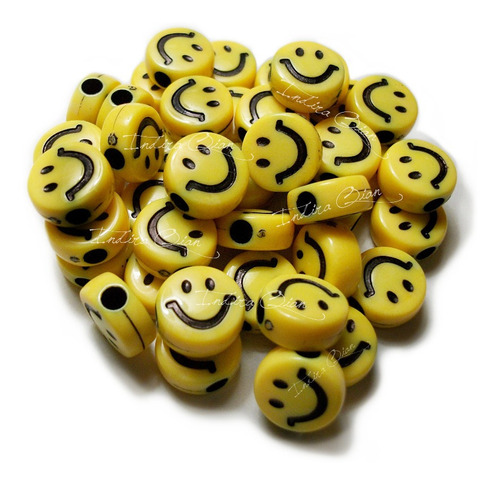 Carita Feliz Emojis Bolitas Amarillas Bijou Armado 25 Gr