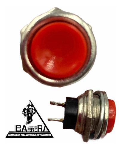 Apagador Botón Rojo Push 15.5x16mm 12volts Pieza B26204