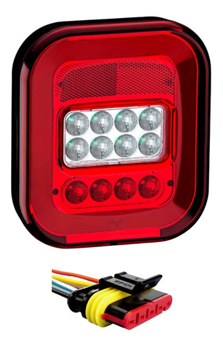 Lanterna Traseira Iva-4010(ld) Led Bivolt C/chicote Conector