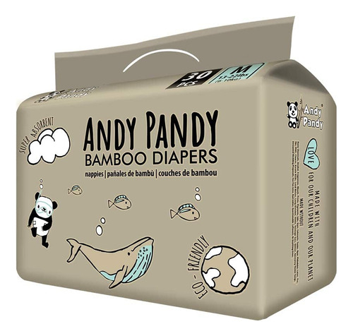 Andy Pandy Paales Desechables De Bamb, Medianos, 13-22 Libra