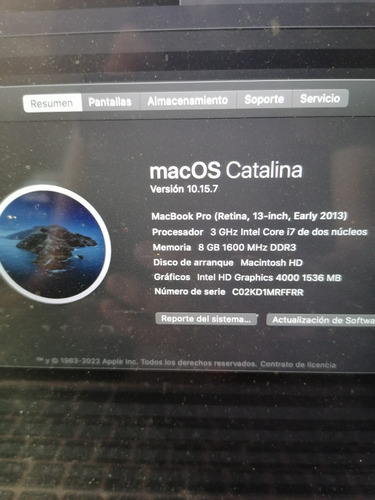 Macbook Pro I7 Del 2014 . Retina Display De 14 