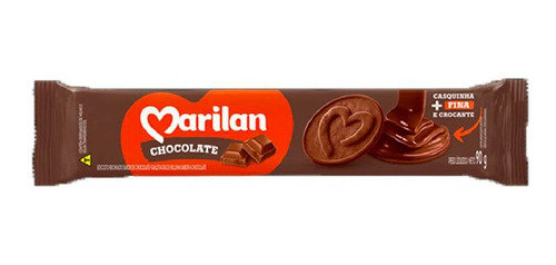 Imagem 2 de 2 de Biscoito Bolacha Recheado Chocolate Marilan 90g