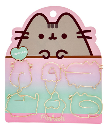 Clips Mooving Paper Clip Forma Pusheen X 6 Color Rosa Chicle