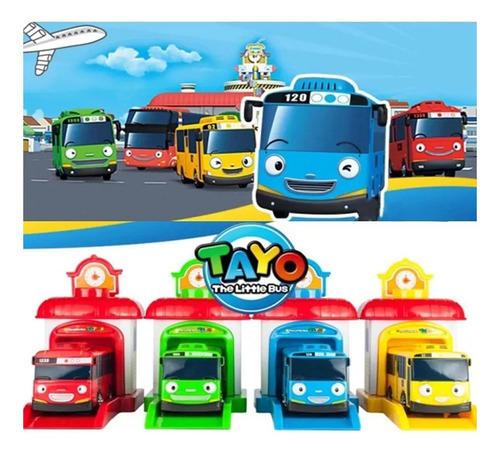 Annan 4 Piezas El Pequeño Autobús Tayo Set Brinquedo