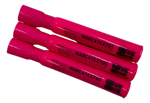 12 Marcatextos Rosa Resaltador Punta Cincel Tipo Sharpie