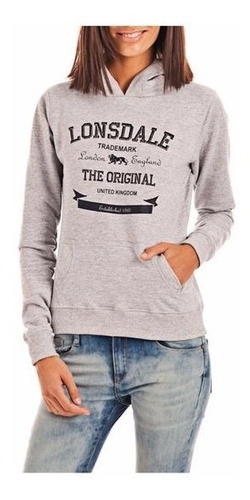 Buzo Lonsdale Dama Canguro Hoodie Capucha Logo