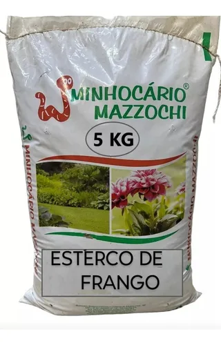 Esterco Frango Galinha 5kg Minh. Mazzochi Adubo Orgânico