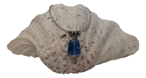 Csu1611 Collar Corto Dije Piedra Cuarzo Azul