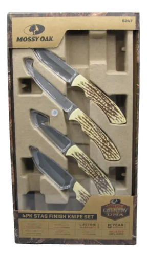 Cuchillo De Cacería Set 4 Piezas Mossy Oak 