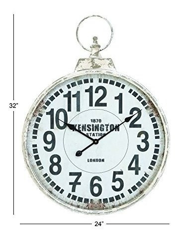 Deco 79 52118 Reloj De Pared De Metal 32x24
