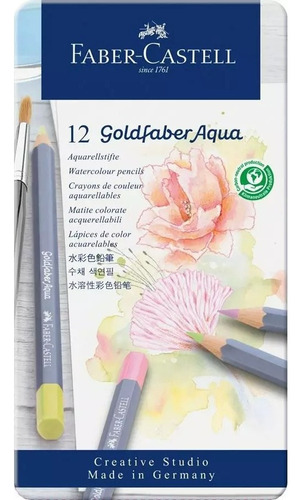 Lápiz 12 Colores Pastel Acuarelable Goldfaber Faber Castell