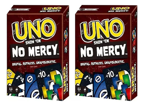 Juego De 2 Cartas Uno No Mercy Para Niños A Partir De 7 Años