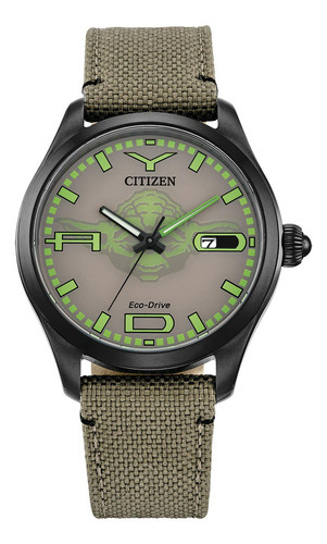 Reloj Citizen Star Wars Yoda Bm6839-06w Original Time Square Color de la correa Beige Color del bisel Beige Color del fondo Caqui/Verde
