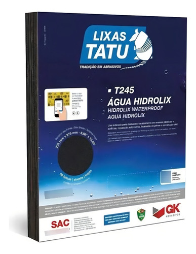 Lixa d'Agua T245 Grão 150 Tatu 5 unidades Cantidad de grava 80