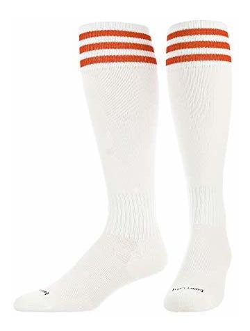 Tck Elite Finale 3 Stripe Soccer Socks (white/orange, Kjmc7