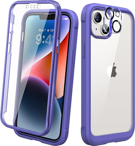 Funda 360 Para iPhone 14 Azul Real Transparente