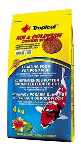 Koi & Goldfish Colour Sticks - Bag 4000g - 4kg - Tropical 