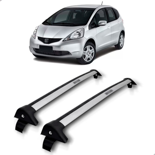 Rack De Teto Para Honda Fit 2008 A 2012 Alumínio Prata