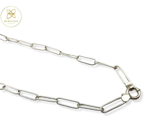 Imagen 2 de 9 de Cadena Plata Eslabon Oval Con Marinero 45 Cm