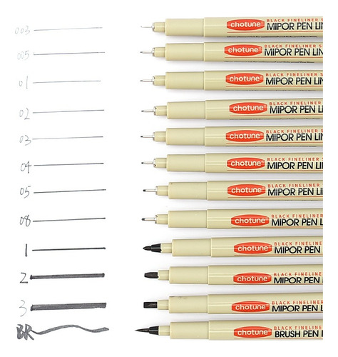 12 Lapiz Tiralineas Pigma Micron Fineliner Dibujo