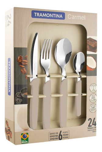 Cubiertos Tramontina Juego 24 Pzas Cocina Carmel Set Ct