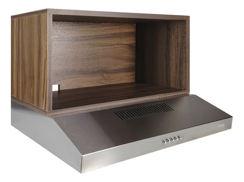 Cocina Integral Premium Decomobil Con Campana Y Parrilla Color Parota - Mármol Negro