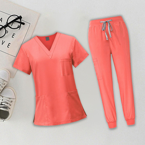 Conjunto De Ropa Para Mujer, Traje De Enfermería - Escote